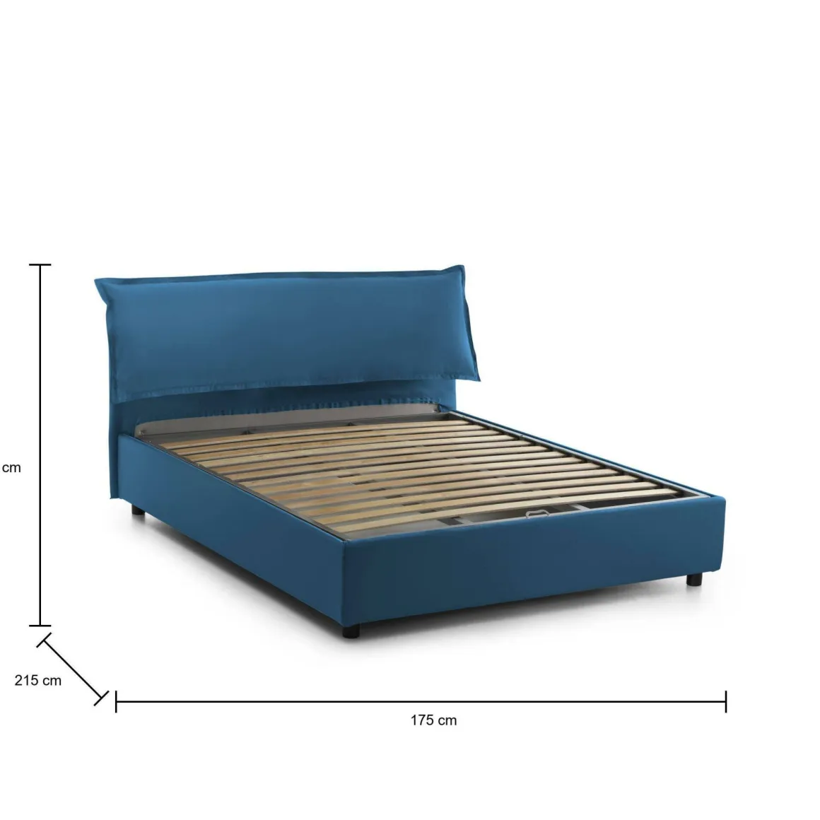 Letti Matrimoniali|Letti Contenitore > Dmora Letto matrimoniale contenitore 190x215cm stabile - Arpino Blu