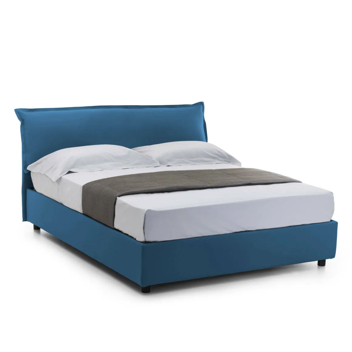 Letti Matrimoniali|Letti Contenitore > Dmora Letto matrimoniale contenitore 190x215cm stabile - Arpino Blu