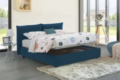 Letti Matrimoniali|Letti Contenitore > Dmora Letto matrimoniale contenitore 190x225cm sfoderabile - Aghineo Blu
