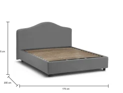 Letto matrimoniale contenitore grigio 175x205cm chic - Abigael