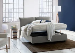 Letto matrimoniale contenitore grigio 175x205cm con materasso - Amelinda