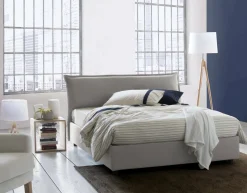 Letti Matrimoniali|Letti Contenitore > Dmora Letto matrimoniale contenitore 175x205cm robusto - Amilcare Grigio