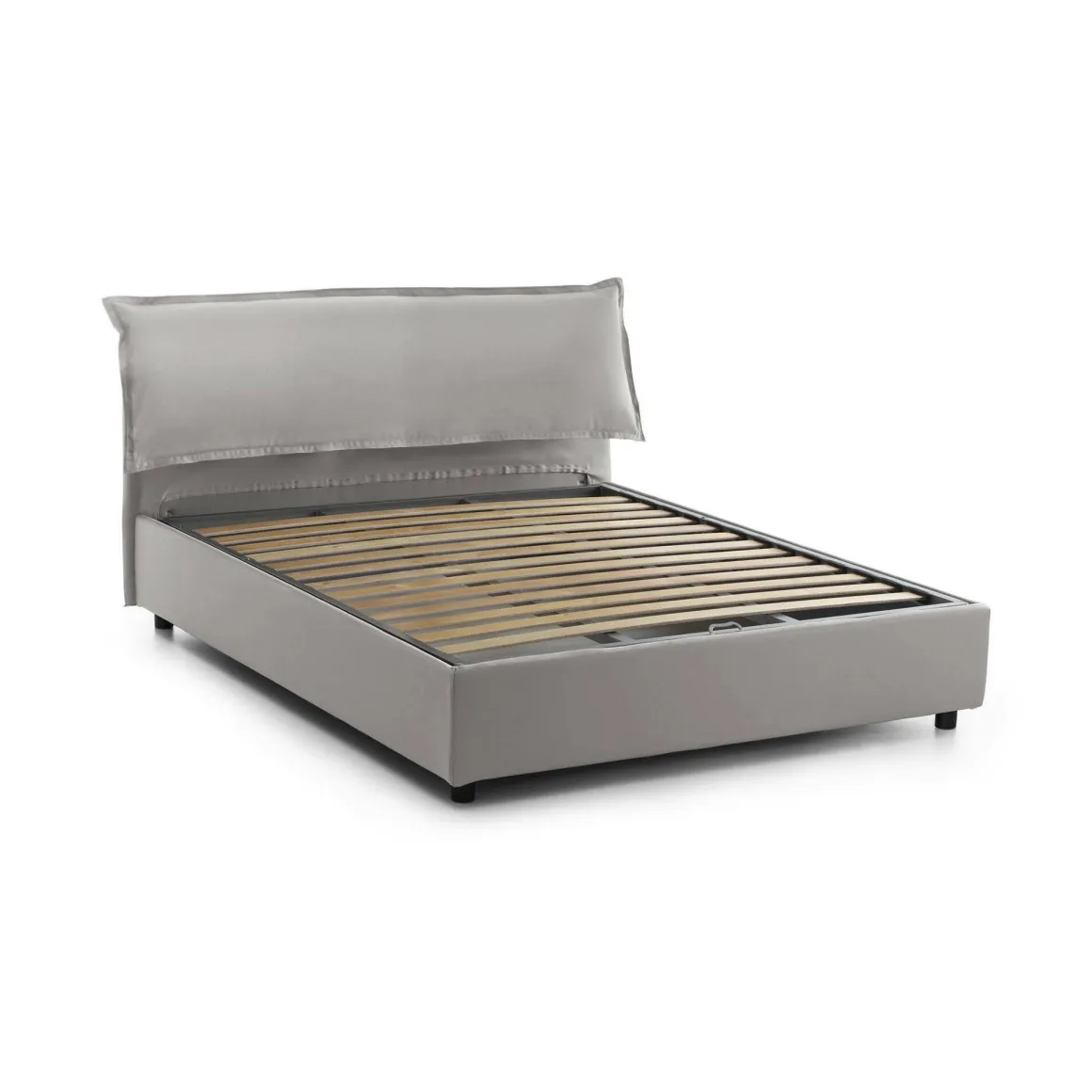 Letti Matrimoniali|Letti Contenitore > Dmora Letto matrimoniale contenitore 175x205cm robusto - Amilcare Grigio