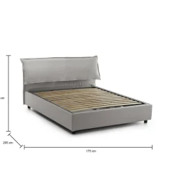 Letti Matrimoniali|Letti Contenitore > Dmora Letto matrimoniale contenitore 175x205cm robusto - Amilcare Grigio