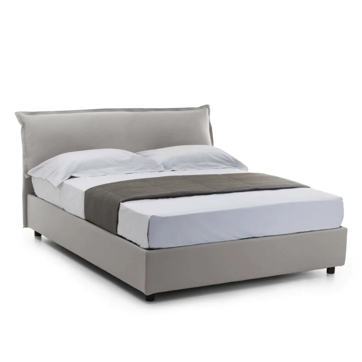 Letti Matrimoniali|Letti Contenitore > Dmora Letto matrimoniale contenitore 175x205cm robusto - Amilcare Grigio