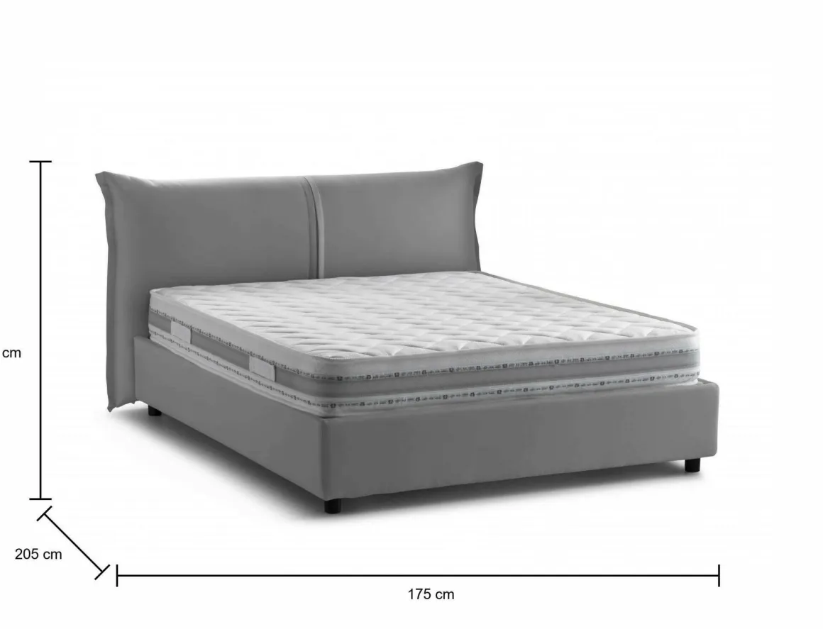 Letti Matrimoniali|Letti Contenitore > Dmora Letto matrimoniale contenitore 175x205cm sfoderabile - Anjin Grigio