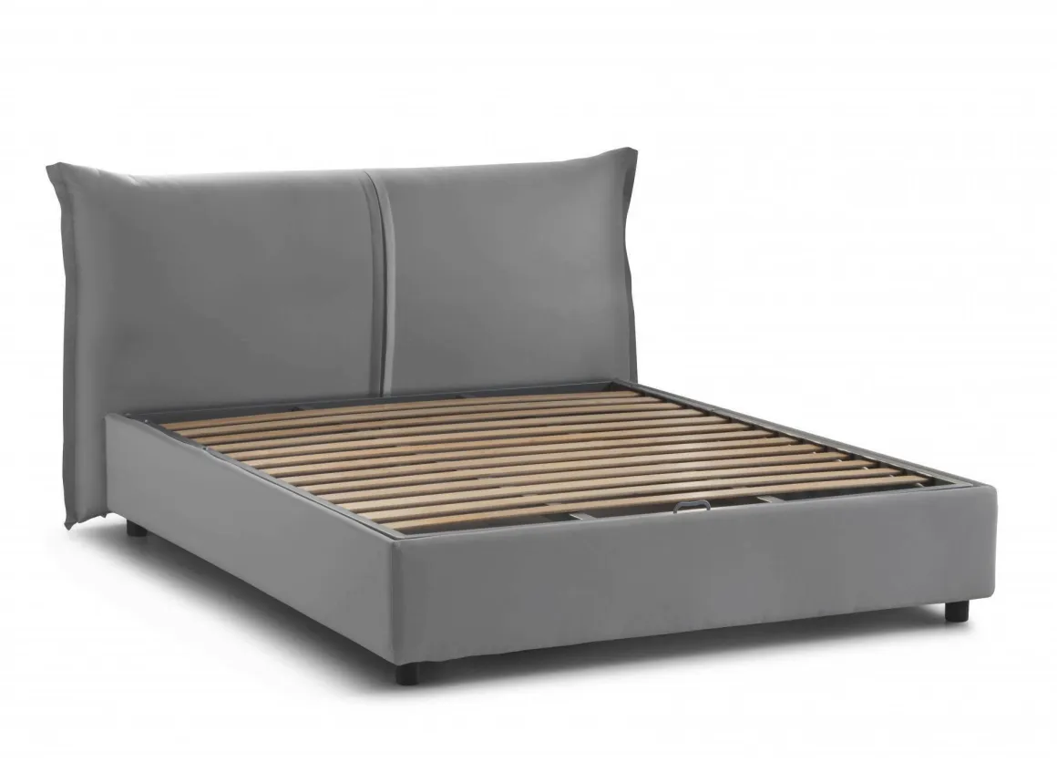 Letti Matrimoniali|Letti Contenitore > Dmora Letto matrimoniale contenitore 175x205cm sfoderabile - Anjin Grigio