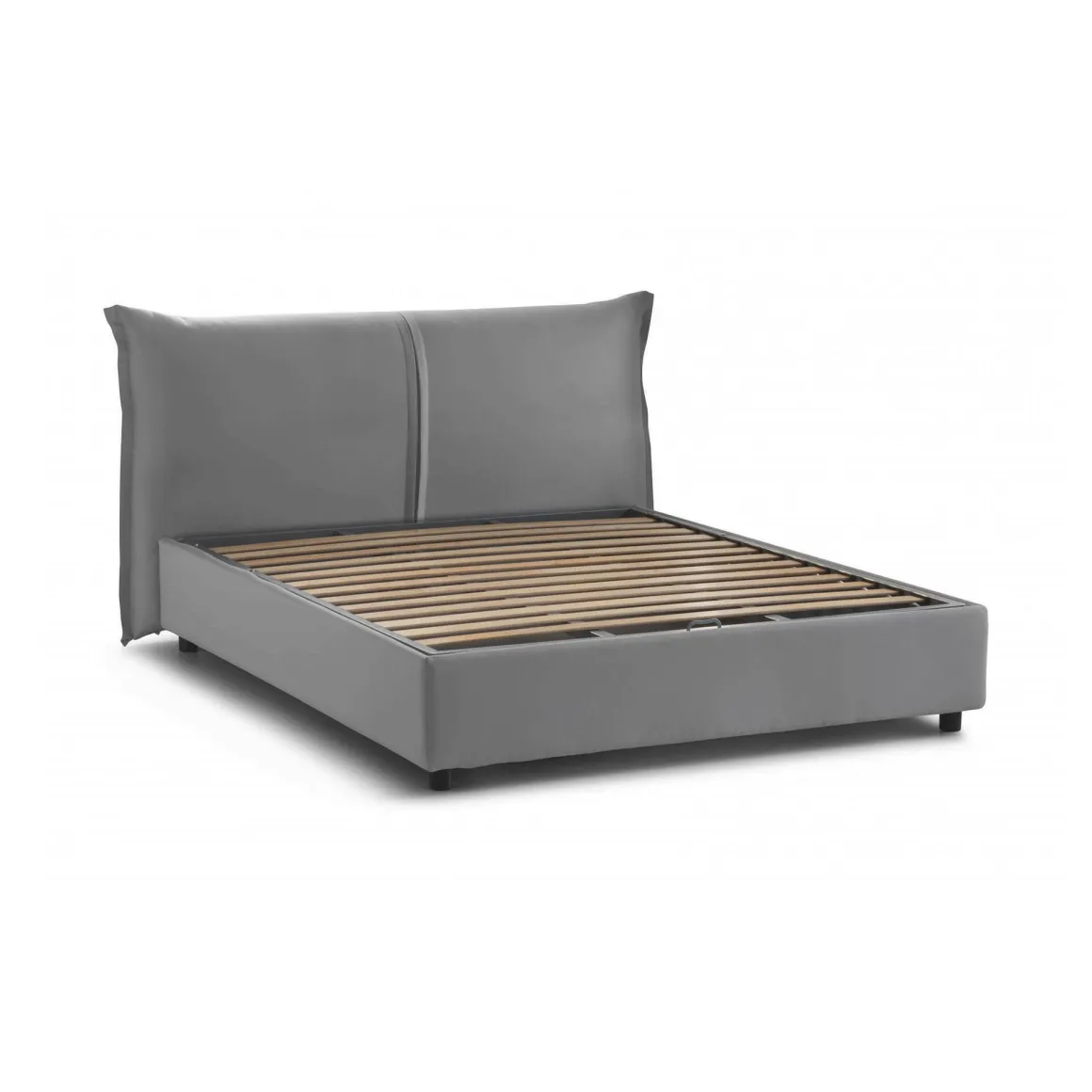 Letto matrimoniale contenitore grigio 175x205cm struttura in legno - Alabaster