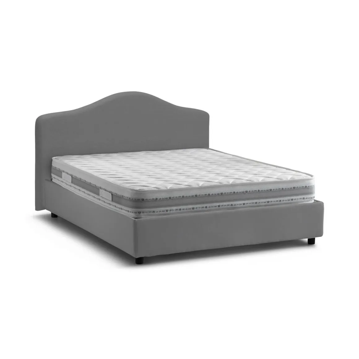 Letti Matrimoniali|Letti Contenitore > Dmora Letto matrimoniale contenitore 175x215cm chic - Amy Grigio