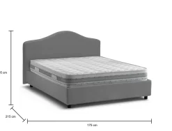 Letti Matrimoniali|Letti Contenitore > Dmora Letto matrimoniale contenitore 175x215cm chic - Amy Grigio