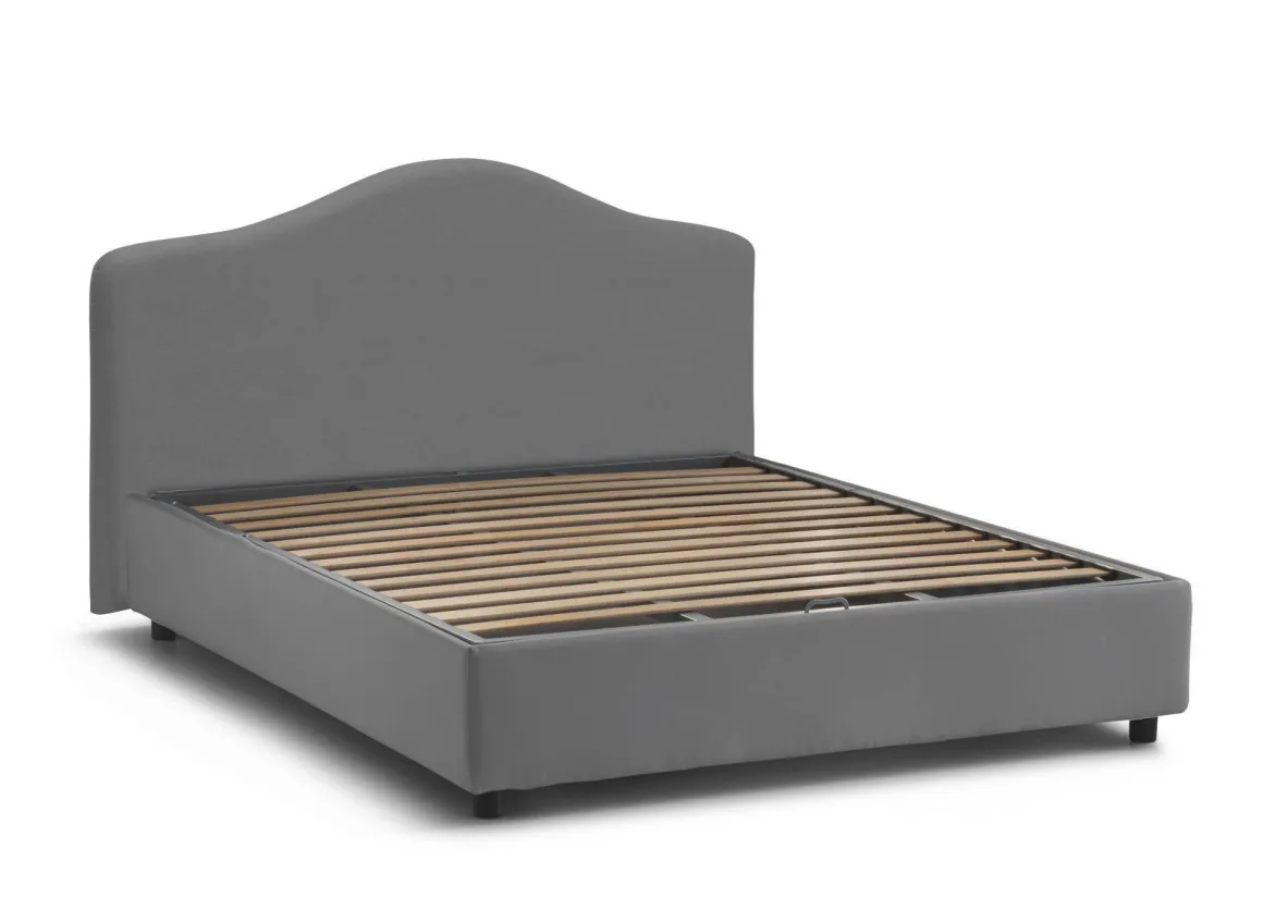 Letti Matrimoniali|Letti Contenitore > Dmora Letto matrimoniale contenitore 175x215cm chic - Amy Grigio