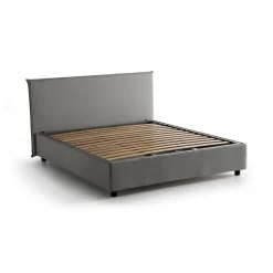 Letti Matrimoniali|Letti Contenitore > Dmora Letto matrimoniale contenitore 175x215cm rivestimento lavabile - Apaia Grigio