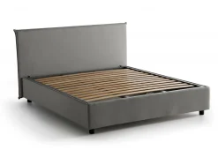 Letti Matrimoniali|Letti Contenitore > Dmora Letto matrimoniale contenitore 175x215cm rivestimento lavabile - Apaia Grigio