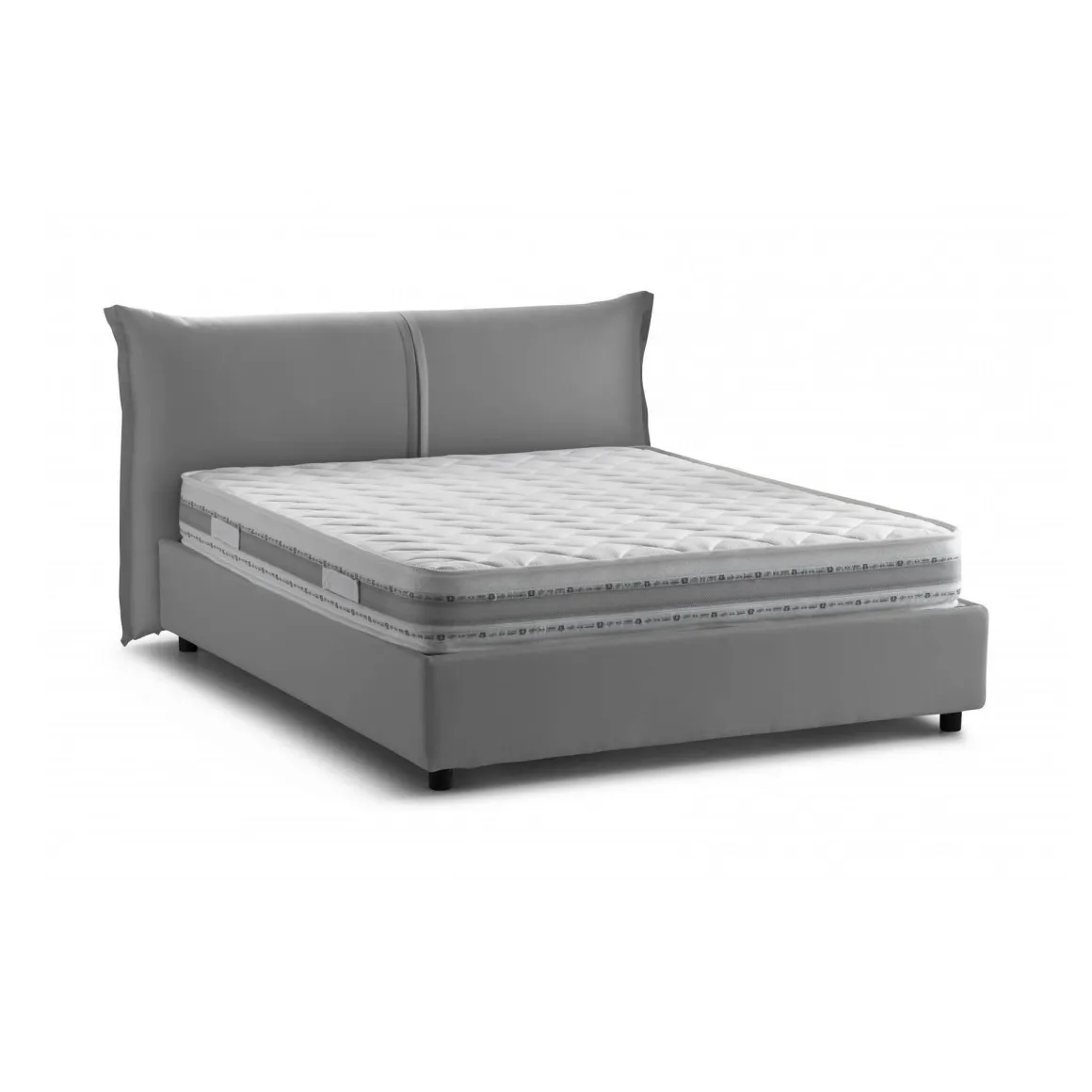 Letti Matrimoniali|Camera Da Letto > Dmora Letto matrimoniale contenitore 180x220cm classico - Adi Grigio
