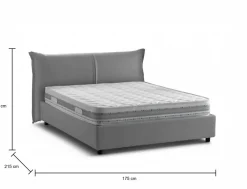 Letti Matrimoniali|Camera Da Letto > Dmora Letto matrimoniale contenitore 180x220cm classico - Adi Grigio