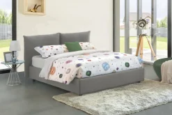 Letti Matrimoniali|Letti Contenitore > Dmora Letto matrimoniale contenitore 190x225cm - Arcole Grigio
