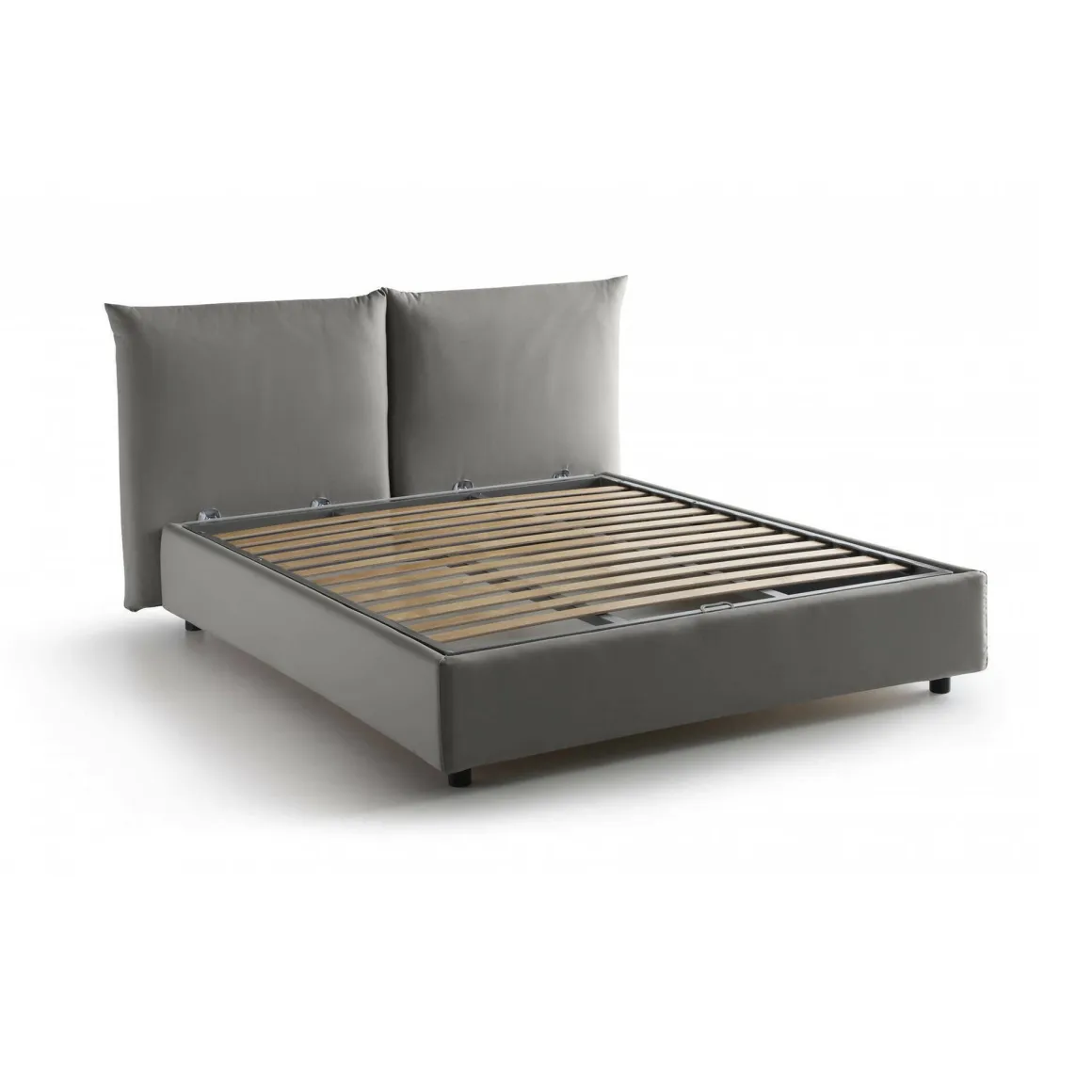 Letti Matrimoniali|Letti Contenitore > Dmora Letto matrimoniale contenitore 190x225cm - Arcole Grigio