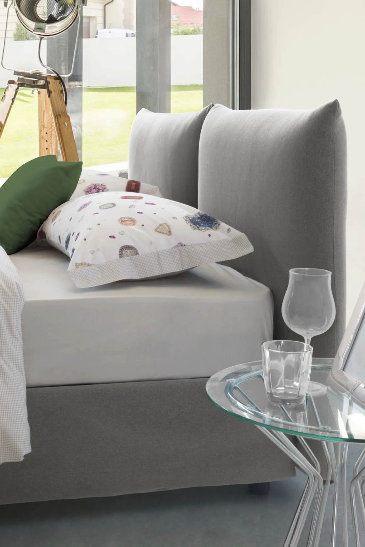 Letti Matrimoniali|Letti Contenitore > Dmora Letto matrimoniale contenitore 190x225cm - Arcole Grigio