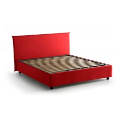 Letti Matrimoniali|Letti Contenitore > Dmora Letto matrimoniale contenitore 175x215cm rivestito in tessuto - Aris Rosso