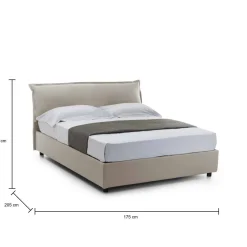 Letto matrimoniale contenitore tortora 175x205cm classico - Amilcare