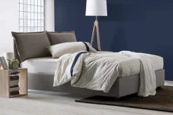 Letto matrimoniale contenitore tortora 175x205cm con materasso - Amelinda