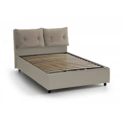 Letti Matrimoniali|Letti Contenitore > Dmora Letto matrimoniale contenitore tortora 175x205cm design - Alastorn Grigio