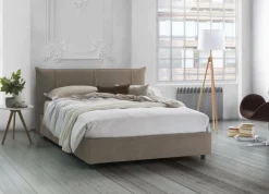Letti Matrimoniali|Letti Contenitore > Dmora Letto matrimoniale contenitore tortora 175x205cm imbottito - Nessuna Grigio