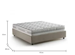 Letto matrimoniale contenitore tortora 175x205cm minimal - Apel