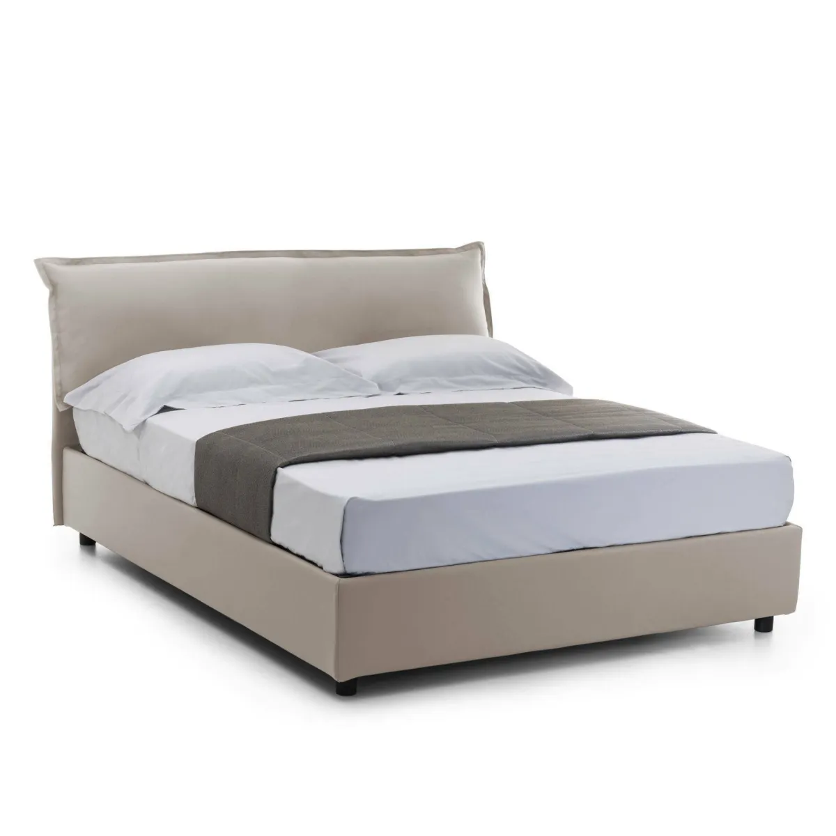 Letti Matrimoniali|Letti Contenitore > Dmora Letto matrimoniale contenitore tortora 175x205cm moderno - Andyymion Grigio Tortora