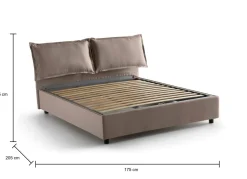 Letti Matrimoniali|Letti Contenitore > Dmora Letto matrimoniale contenitore tortora 175x205cm rivestimento in ecopelle - Hanoi Grigio