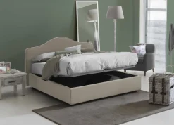 Letti Matrimoniali|Letti Contenitore > Dmora Letto matrimoniale contenitore tortora 175x205cm rivestimento lavabile - Anassimene Grigio Tortora