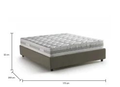 Letti Matrimoniali|Letti Contenitore > Dmora Letto matrimoniale contenitore tortora 175x205cm sfoderabile - Adelfia Grigio