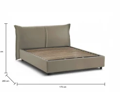 Letti Matrimoniali|Letti Contenitore > Dmora Letto matrimoniale contenitore tortora 175x215cm - Verdite Grigio Tortora