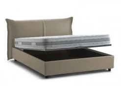Letti Matrimoniali|Letti Contenitore > Dmora Letto matrimoniale contenitore tortora 175x215cm - Verdite Grigio Tortora