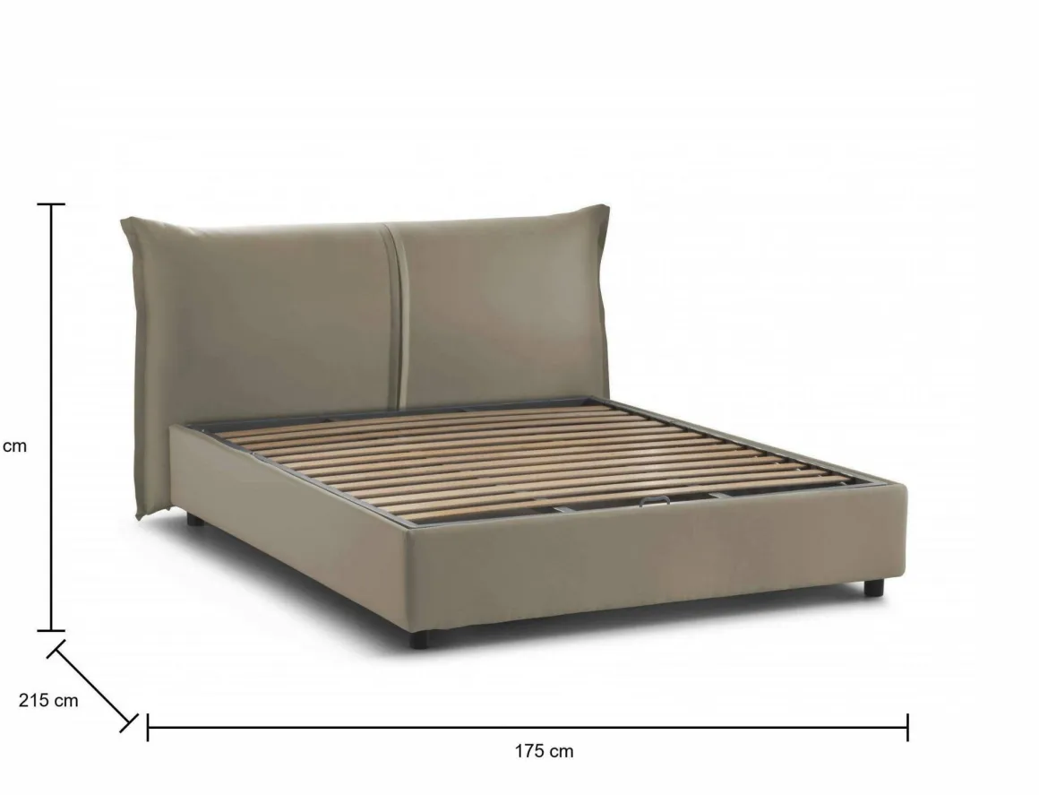 Letto matrimoniale contenitore tortora 175x215cm classico - Abarat