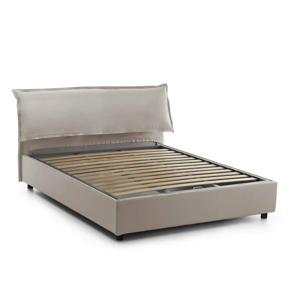 Letti Matrimoniali|Letti Contenitore > Dmora Letto matrimoniale contenitore tortora 175x215cm comodo - Aishia Grigio Tortora