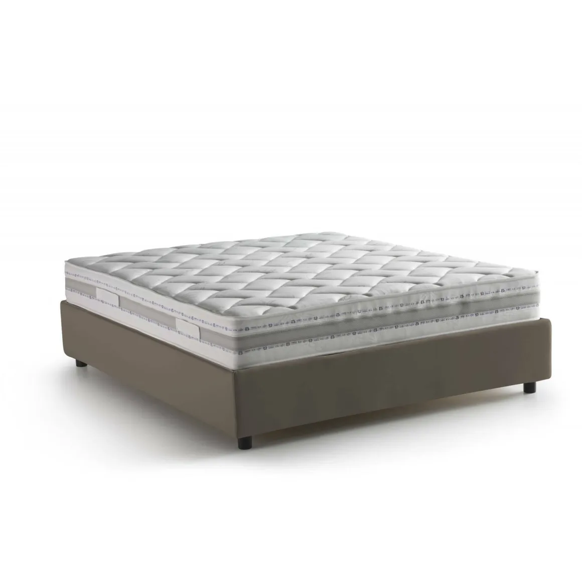 Letto matrimoniale contenitore tortora 175x215cm compatto - Aluin