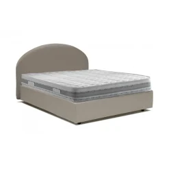 Letti Matrimoniali|Letti Contenitore > Dmora Letto matrimoniale contenitore tortora 175x215cm con testiera imbottita - Geras Grigio Tortora
