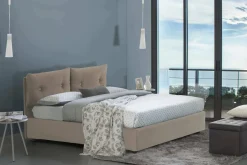 Letti Matrimoniali|Letti Contenitore > Dmora Letto matrimoniale contenitore tortora 175x215cm elegante - Alborella Grigio Tortora