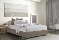 Letti Matrimoniali|Letti Contenitore > Dmora Letto matrimoniale contenitore tortora 175x215cm sfoderabile - Amalta Grigio