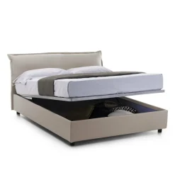 Letto matrimoniale contenitore tortora 175x215cm stabile - Apaia