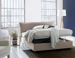 Letto matrimoniale contenitore tortora 175x215cm stabile - Apaia