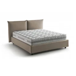 Letti Matrimoniali|Letti Contenitore > Dmora Letto matrimoniale contenitore tortora 190x215cm rivestito in tessuto - Alizarin Grigio Tortora