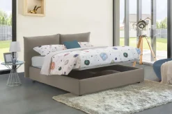 Letto matrimoniale contenitore tortora 190x215cm - Arpino