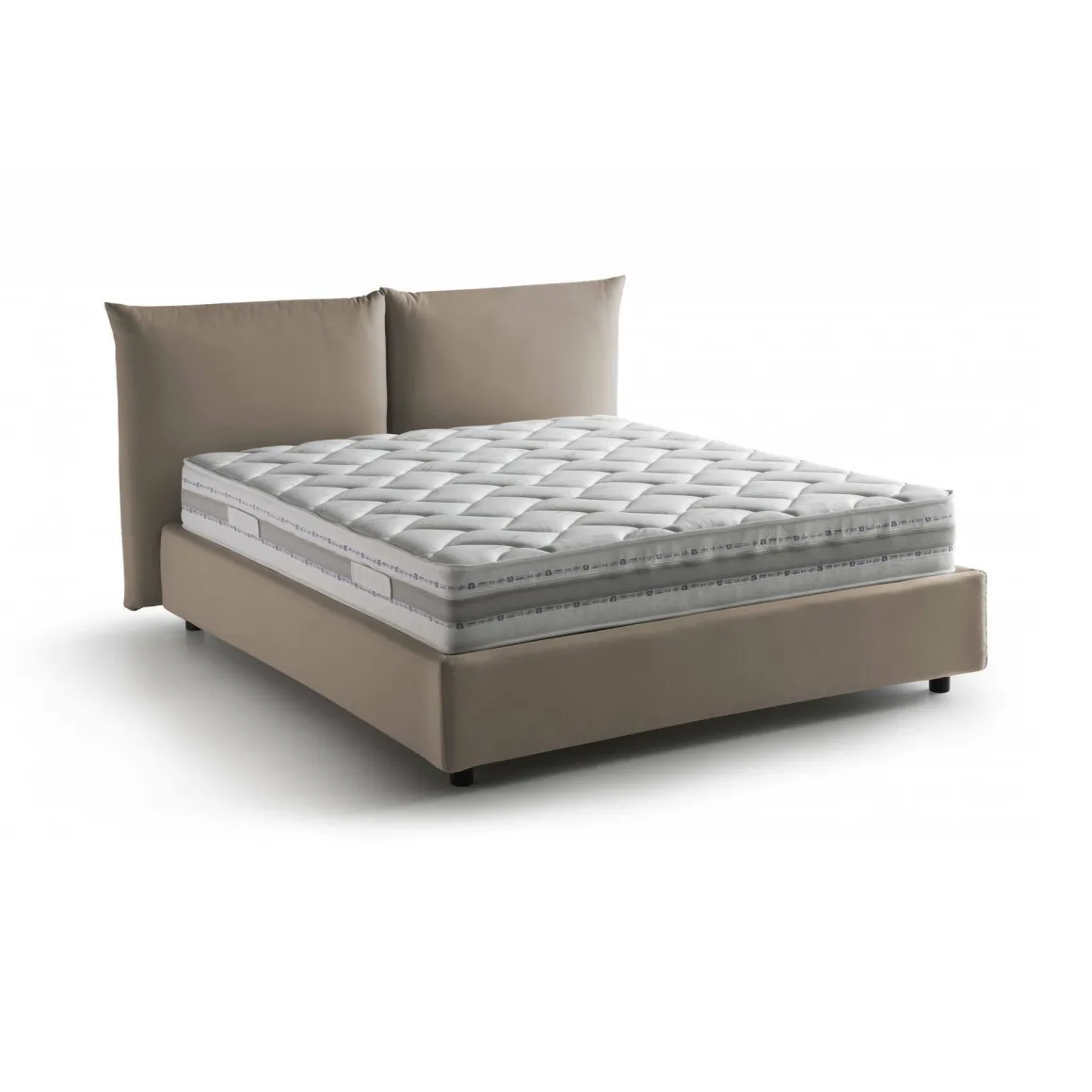 Letto matrimoniale contenitore tortora 190x225cm - Arcole