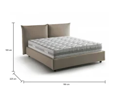 Letto matrimoniale contenitore tortora 190x225cm - Arcole