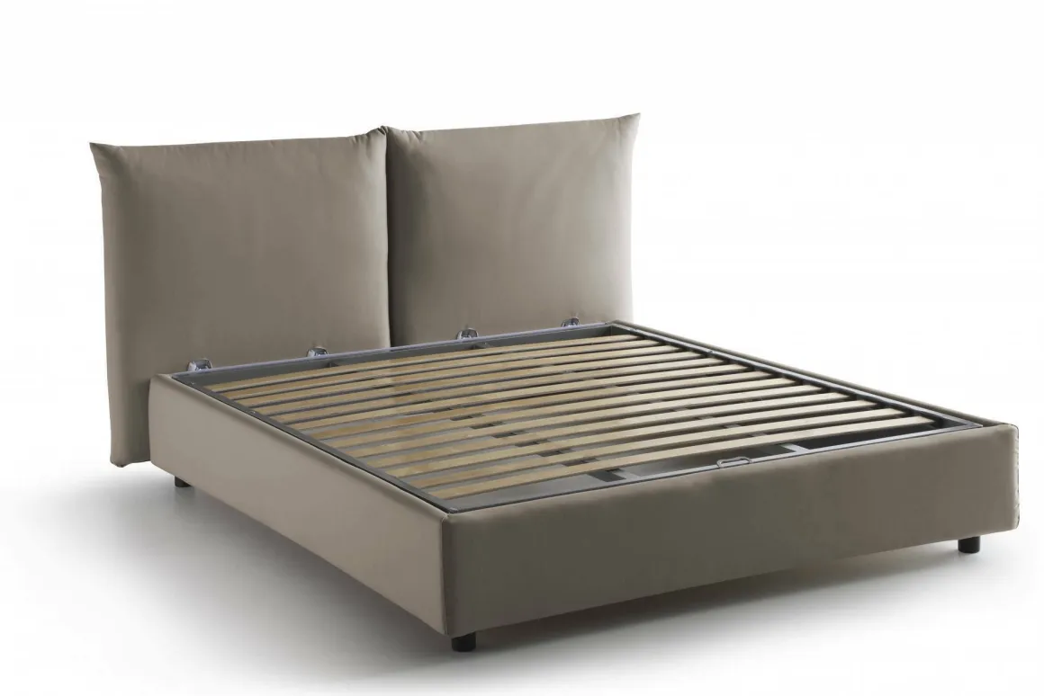 Letto matrimoniale contenitore tortora 190x225cm - Arcole