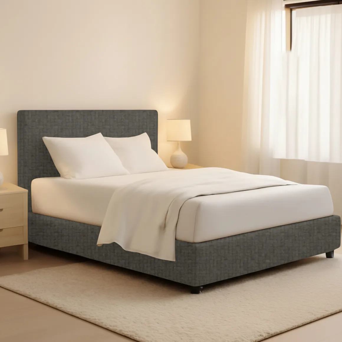 Letti Matrimoniali|Letti Contenitore > Dmora Letto Matrimoniale Sfoderabile Contenitore, Dimensione Materasso 160x200 cm Made in Italy - Melilli Grigio Antracite