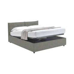 Letto Matrimoniale Grigio Cenere Sfoderabile Contenitore, Dimensione Materasso 160x190 cm - Levice