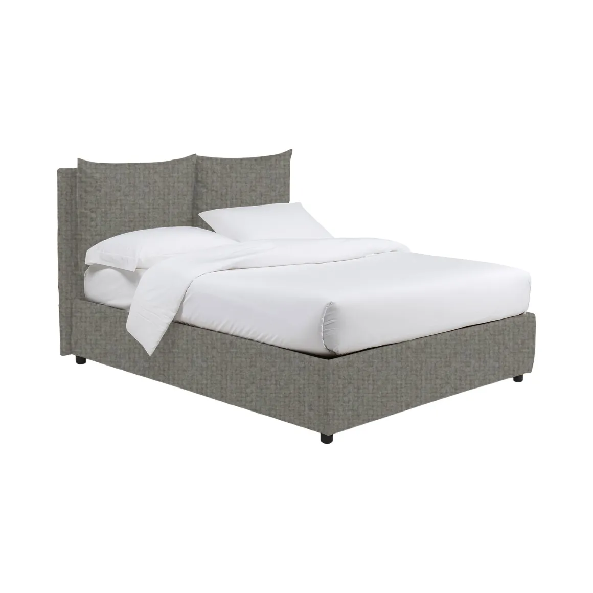 Letto Matrimoniale Grigio Cenere Sfoderabile Contenitore, Dimensione Materasso 160x200 cm - Davoli